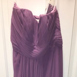 Strapless purple dress